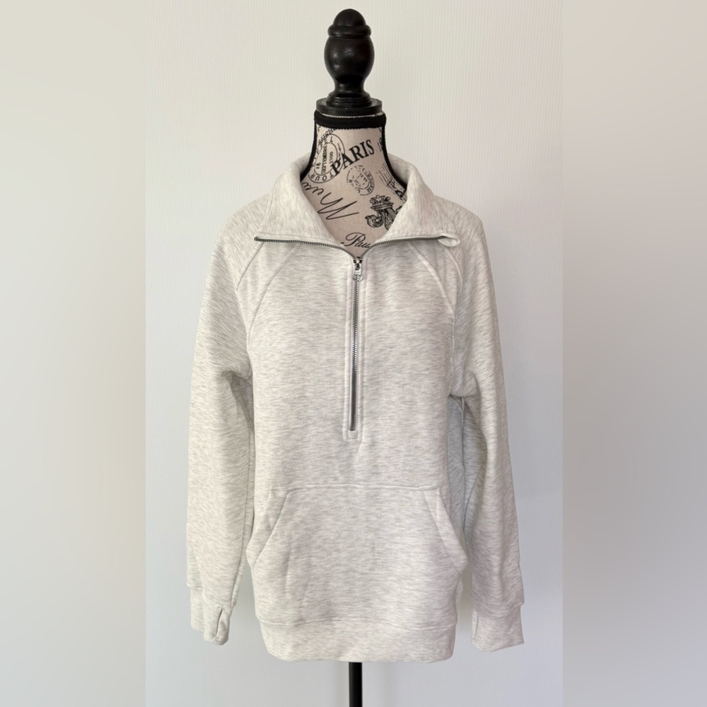 Danskin Women's Half Zip Fleece Sweatshirt Jacket Grey/White Size Medium New